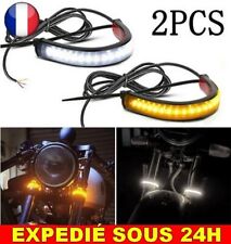 ✅2 Bandes Lumineuse LED Fourche Anneau Clignotant Moto Lumière 12V Feu Eclairage