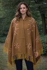 Poncho artisanal marron - artisanal,