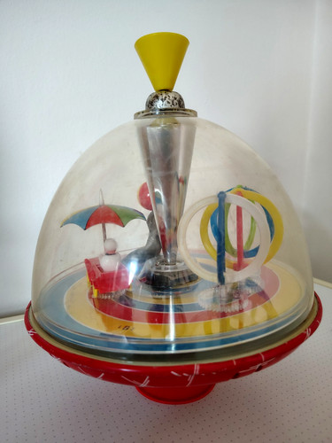 Jouet vintage toupie animée