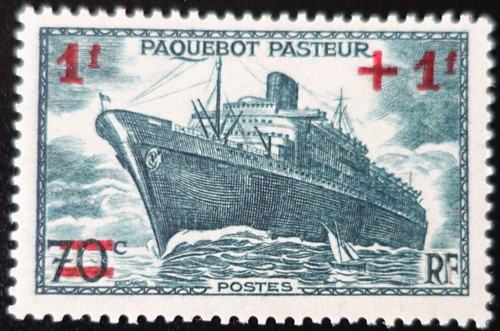 France timbre paquebot pasteur - france,