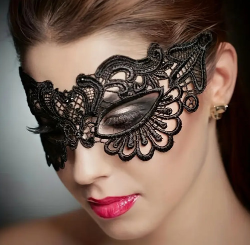 Masque dentelle noir femme - dentelle, bal
