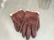 Gants BURBERRY cuir marron taille 7,5 bon etat