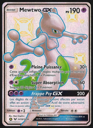 Carte pokémon mewtwo hif - pokémon, gx