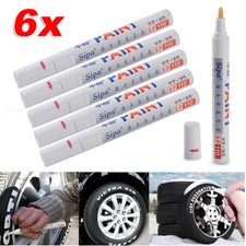 6 Pcs Marqueur Permanent Stylo Etanche Peinture Pneu Caoutchouc Verre Marquage