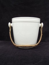 Creil et Montereau Grand seau à eau lait Cache pot faience blanche