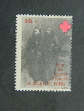 Vignette Delandre Croix-Rouge pour les blessés français La Chaux de Fonds Suisse