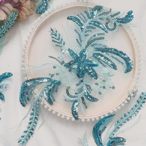 Brodé fleur sequin - brodé,