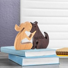 Homme en bois chien sculpture