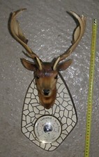 O2 TILOR baromètre Tête de cerf vintage en plastique trophée chasse kitsch 1960