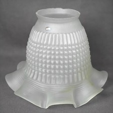 Tulipe en Verre Décor Géométrique Quadrillé Art Déco – Lumière Vintage