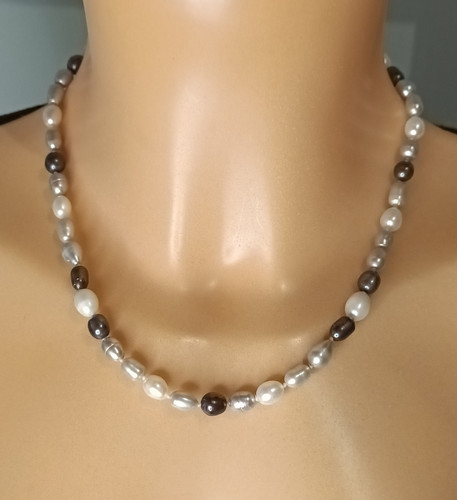 Ancien collier perles noir - ancien, de