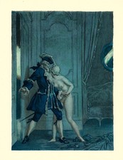 Auguste LEROUX . Casanova. Scène de nuit ! gravure sur  papier JAPON !