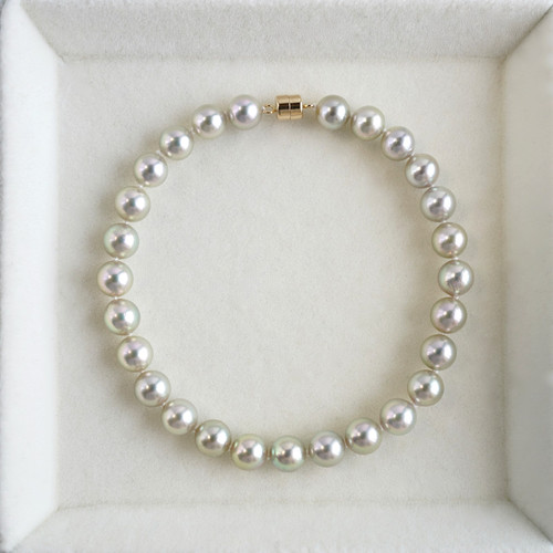 Bracelet rond perles akoya - rond,