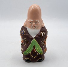 Sujet figurine moine bouddhiste en porcelaine émaillée de Satsuma Japon XXème