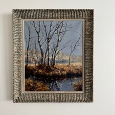 Huile sur toile bouleaux au