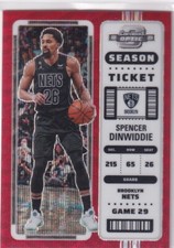 Panini NBA Contenders Optic 2022-23 Numéro 6 Spencer Dinwiddie Rouge Wave