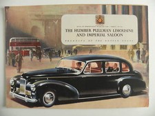 Brochure anglaise HUMBER Pullmann Limousine and Impérial Saloon