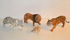 Lot de 4 animaux sauvages figurine plastique Félins lion tigre blanc SCHLEICH