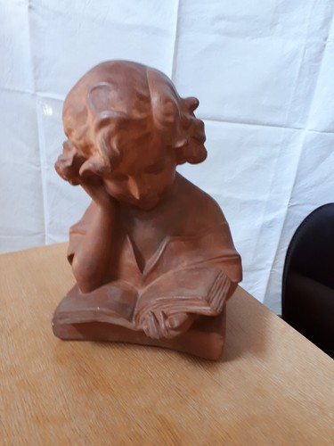 Statuette enfant terre cuite - terre,