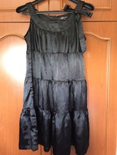 Robe FIONELLA ? Noire satinée ample tente col rond princesse ? Taille M