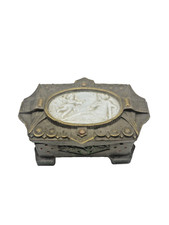 BOITE À BIJOUX - COFFRET EN BISCUIT - DÉCOR ROMANTIQUE ANGE TIRANT UNE FLÈCHE