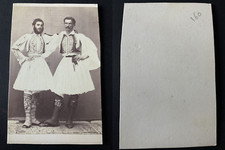 Costume folklorique grec Vintage albumen print CDV.