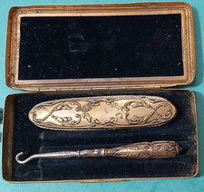 ancien coffret polissoir ongles et crochet tire lacet corset/bottine plus...