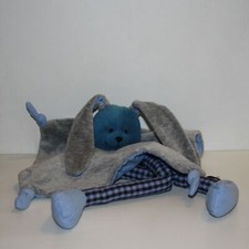 Doudou Lapin Théo et Inès - Gris bleu