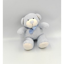 Doudou ours bleu écharpe rayé NICOTOY - 33950