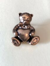 Bear With Heart Lapel Pin Hat Pin Pinback Gold Tone Camco