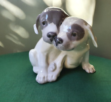 Figurine Chiens Porcelaine signée Royal Copenhagen couple de chiots  (Puppies)