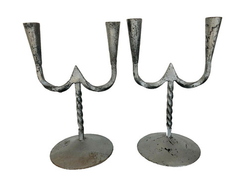 Paire chandeliers bougeoirs - paire, de