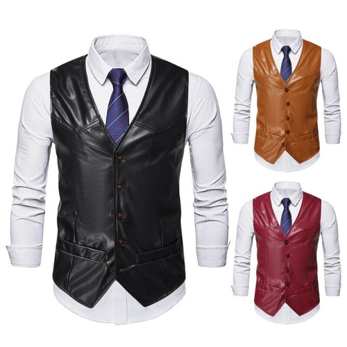 Veste gilet cuir - veste, en