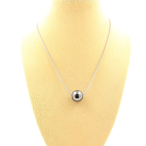 Collier perle hématite mm - perle,