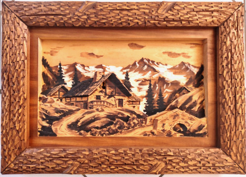 Ancien grand tableau bois - en,