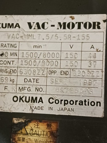 Okuma vac mml7 5r 155 - okuma, vac-mml7.5/5.5r-155