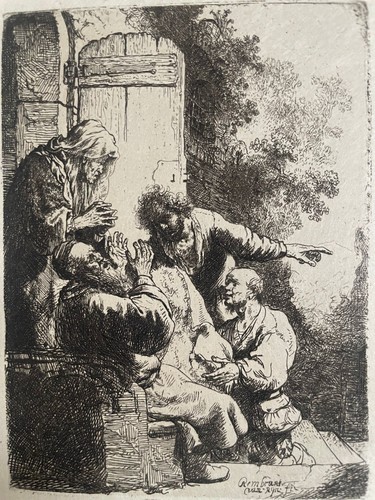 Eau forte après rembrandt - d'après,