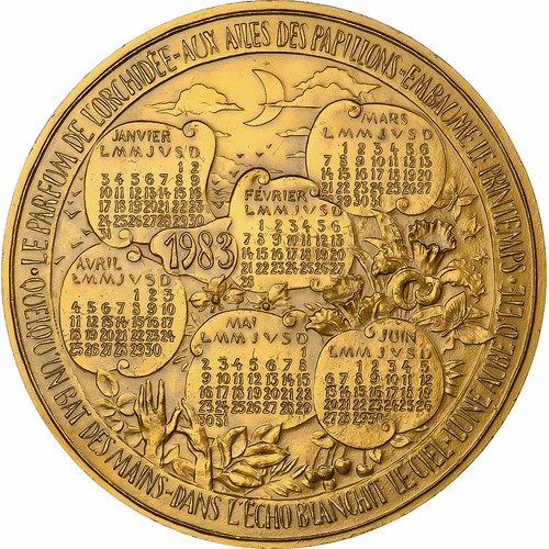 France médaille calendrier - france,, médaille,