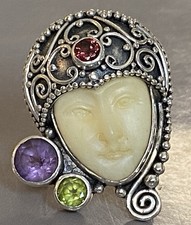 Vtg Bague argent Péridot