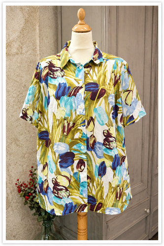 Chemise femme coton motif - chemise,