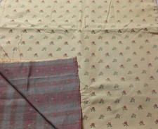 ANCIEN TISSU COUPON FLEURI  EN