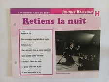 CARTE FICHE - JOHNNY HALLYDAY