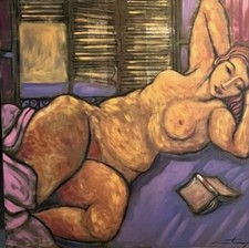 Martinery Master pièce XXL 100x100 Rare  2010 Sublime✨✨✨✨ Fauvisme Nu Desnuda