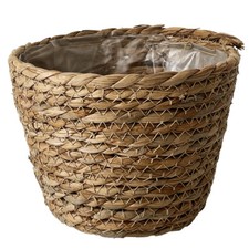 Cache pot de fleurs en osier texturé 