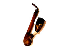 Pipe tyrolienne en céramique - Tête de cerf en décor - Fin XIXe