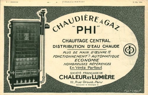 Publicité ancienne chaudière