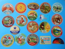 lot  de 19 étiquettes  de fromage  anciennes