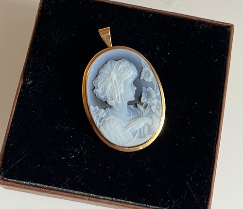 Broche pendentif jaune - en, or