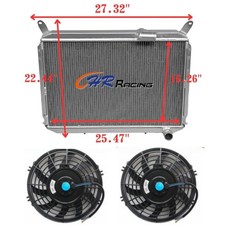 Alu Radiator+fans For 1984-88 Nissan 300ZX Fairlady Z Z31 2+2 Turbo VG30 3.0L V6
