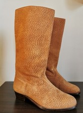 Paire de bottes en cuir retourné souple colori camel pointure 39  ❤️ SOBEK